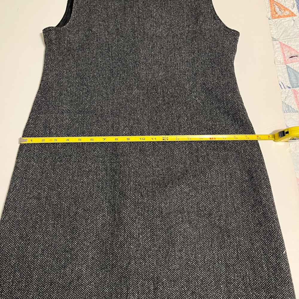 L.L. Bean Black and White Herringbone Wool Dress - Picture 14 of 14